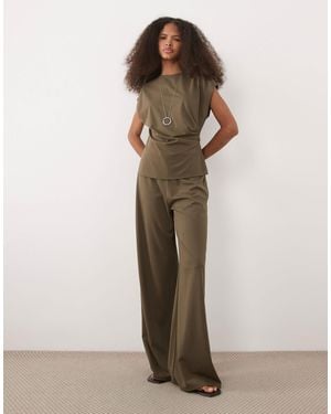 Mango Candelo Straight Trouser Co-ord - Natural