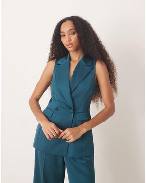 Nobody's Child Arlo Satin Sleeveless Blazer Co-ord - Blue