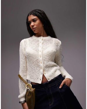 TOPSHOP Knitted Stichy Cardi - Grey