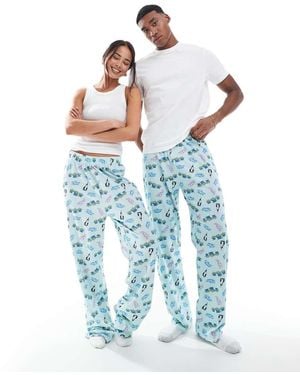 ASOS Pantalones De Pijama Azules Con Estampado Gráfico "Pizza Planet" De "Toy Story" De Disney De