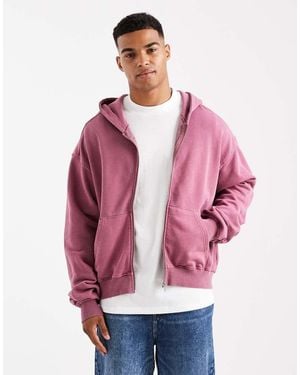 Cotton On Cropped Zip Up Hoodie - Red