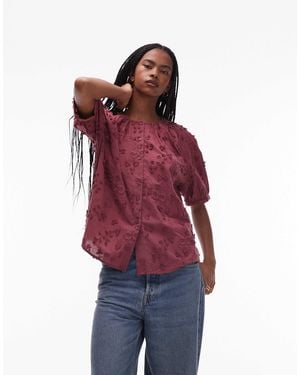 & Other Stories Floral Embroidered Short Sleeve Blouse