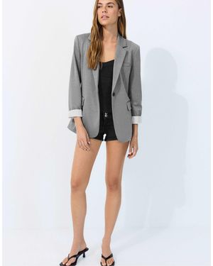 Stradivarius – slim-fit-blazer - Grau