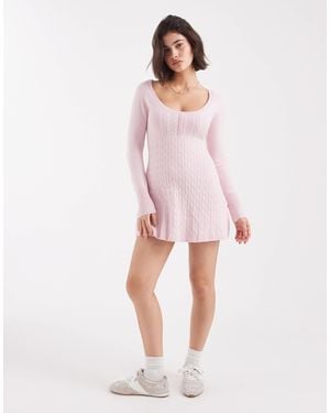Hollister – mini-pulloverkleid im babydoll-stil - Pink