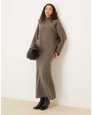 ASOS Knitted Maxi Skirt Co-ord - Natural