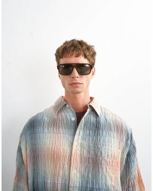 TOPMAN Chemise oversize froissée à carreaux - Blanc