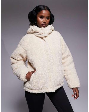 Threadbare Kort Ski Pufferjack Met Capuchon - Naturel