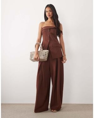ASOS Top Sartoriale A Fascia Con Bottoni - Marrone