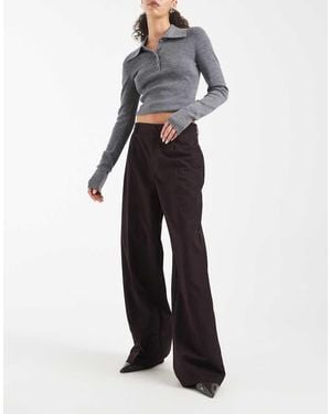 ONLY High Waist Wide Leg Tailored Trousers - White