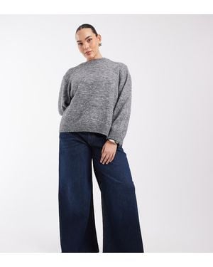Noisy May Kenzie Jeans A Gamba Larga A Vita Medio Alta - Blu