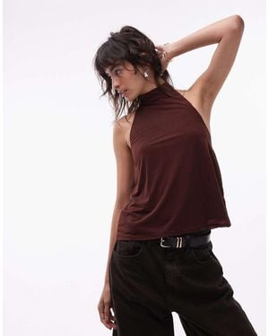 ASOS Luchtige Top Van Mesh Met Gestrikte Halternek - Rood