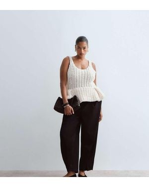 ARRANGE Curve Blythe Tapered Fold Detail Tailored Trousers - White