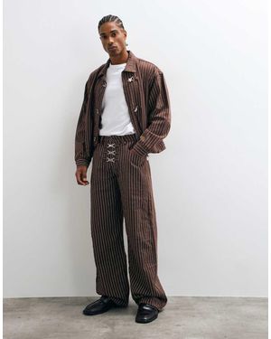 Liquor N Poker Baggy Fireman Clasp Jeans Co-Ord - Brown