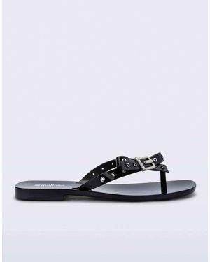 Melissa Harmonic Squared Thong Flip Flops - White