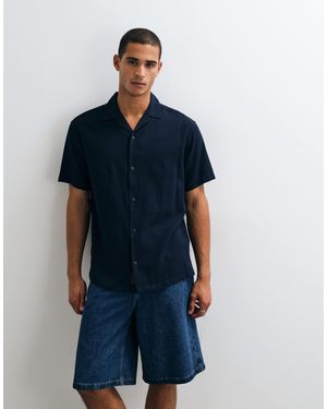 Jack & Jones Waffle Short Sleeve Shirt - Blue