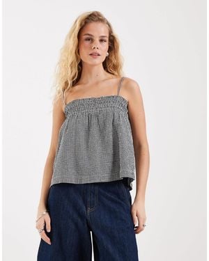 JJXX Seersucker Gingham Top - Blue