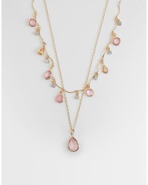 Accessorize Layered Delicate Gem Necklace - White