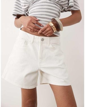 Vila High Waisted Denim Shorts - Natural