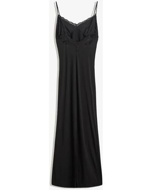 Bershka Flowing Blonde Lace Midi Dress - Black