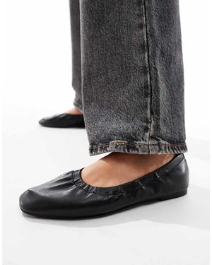 Truffle Collection Ballerine Arricciate Nere - Nero