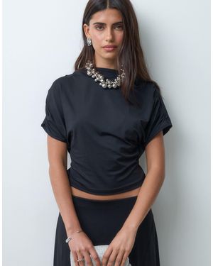 ASOS Kombiteil-top mit stehkragen und drapierung am rücken - Blau