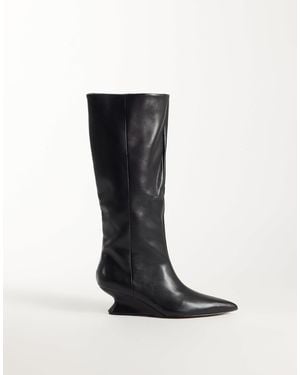 ASOS Cinder keilstiefel zum reinschlüpfen, kniehoch, - Schwarz