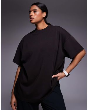 4505 Curve Icon Heavyweight Cotton Oversized T-shirt With Quick Dry Finish - Blue