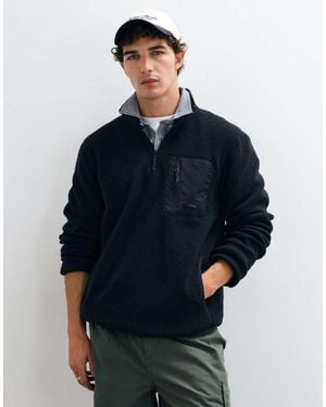 JJ Rebel Teddy Fleece With Front Pocket Detail - Blue