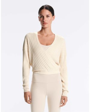 Oysho – überkreuzter strickpullover - Natur