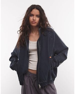 Collusion Kastige jeansjacke mit sportlichen details - Blau