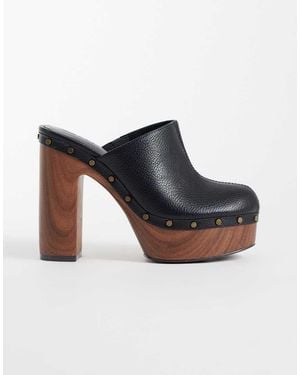 ASOS Penny High Heeled Clog Mules - Black