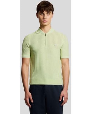 Lyle & Scott Mid Knits Superfine Knitted Bomber Polo - Green