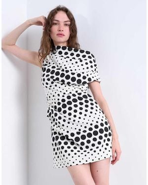 TOPSHOP Drape Detail Clean Mini Dress - White