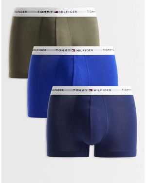 Tommy Hilfiger Signature Cotton 3 Pack Trunks - Blue