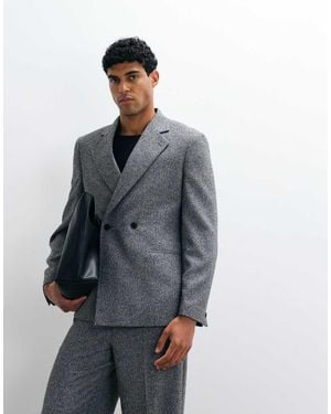 ASOS Smal Double Breasted Colbert - Grijs