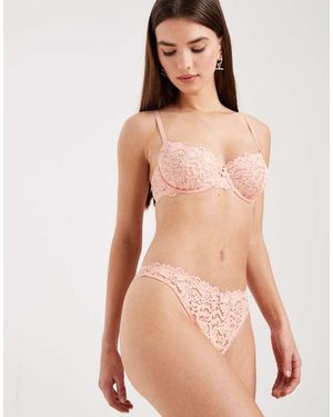 Lindex Tanga Claro De Talle Bajo De Encaje Billie De -Naranja - Neutro