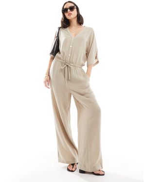 Pretty Lavish – gesmokter jumpsuit - Natur