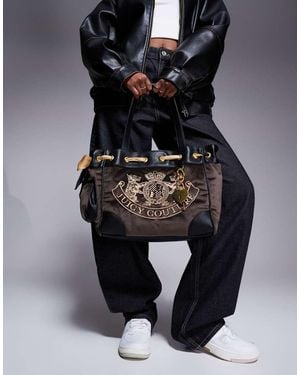 Juicy Couture Daydreamer Y2k Logo Double Handle Shoulder Bag - Black