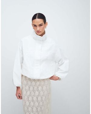 Gina Tricot High Neck Sporty Short Jacket - White