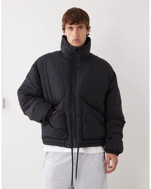 Weekday High Neck Puffer Jacket - Black