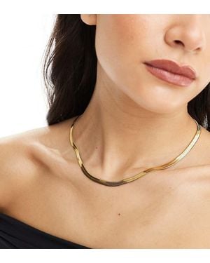 Neck On The Line 5mm Plated Stainless Steel Flat Snake Chain Necklace - Natural