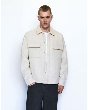 Pull&Bear Overshirt Met Lange Mouwen - Wit