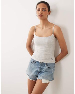 Abercrombie & Fitch Canottiera Grigio Mélange Anni '90 Con Reggiseno Integrato - Blu
