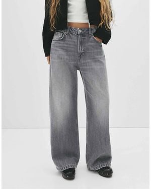 Pull&Bear – weite jeans - Grau