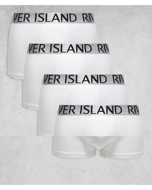 River Island Confezione Da 4 Paia Di Boxer Aderenti Bianchi - Grigio