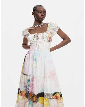 Desigual Short Sleeve Dress 100% Cotton - White