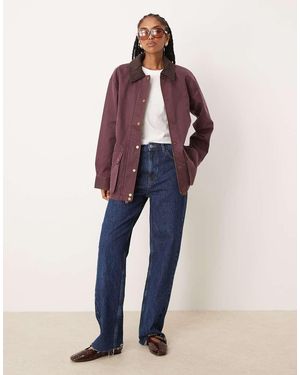 Abercrombie & Fitch Halflang Waxjack Met Contrasterende Kraag - Blauw
