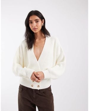 ASOS Zweireihige strickjacke - Weiß