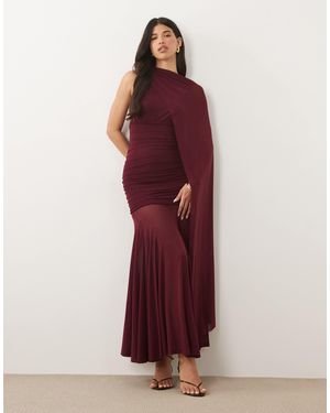 Bardot Alverie Mesh Sleeveless Scarf Detail Ruched Maxi Dress - Red
