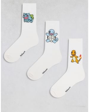 ASOS 3 Pack Socks Pokemon Characters - Gray